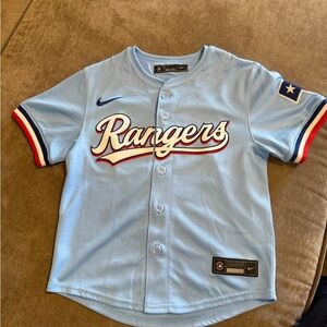 Seager Kids Sky Blue Texas Rangers Button-Up Jersey